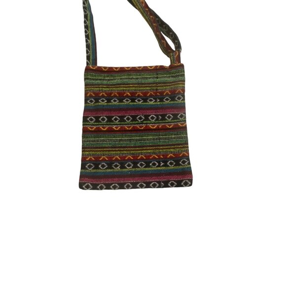 Handmade Multicolor Boho Crossbody Bag With Adjustable Strap & Front Pocket - Picture 7 of 8